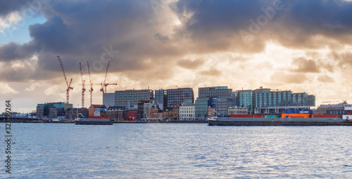 Photography Amsterdam Topview to City center with cloudy sky