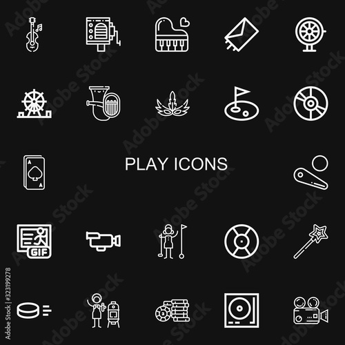 Editable 22 play icons for web and mobile