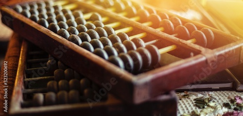 old wooden abacus photo