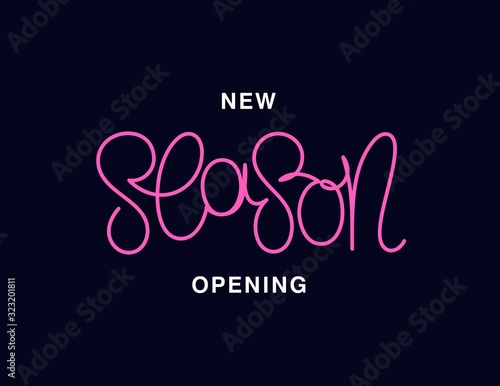 New season opening. Linear calligraphy lettering. T shirt vector design