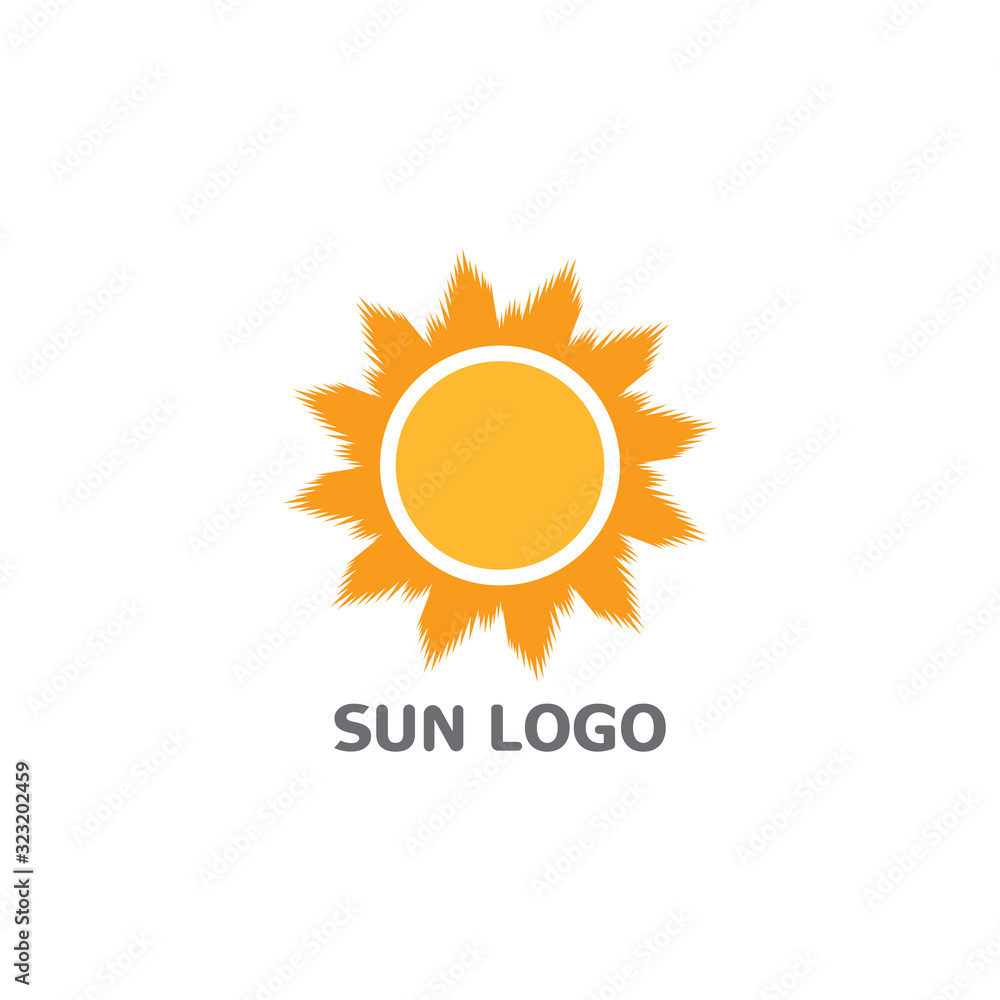 Fototapeta premium Sun Summer Logo Design illustration icon template vector
