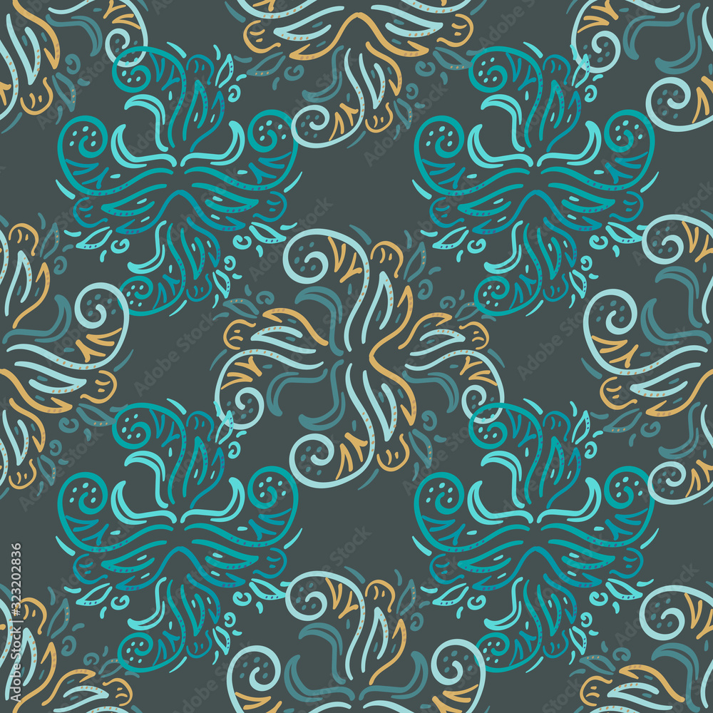 Abstract bright trendy floral pattern for fabric or paper, vector seamless pattern. Abstract bright trendy floral pattern for fabric or paper, vector seamless pattern.