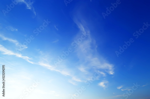 Blue sky with clouds. Natural abstract background.
