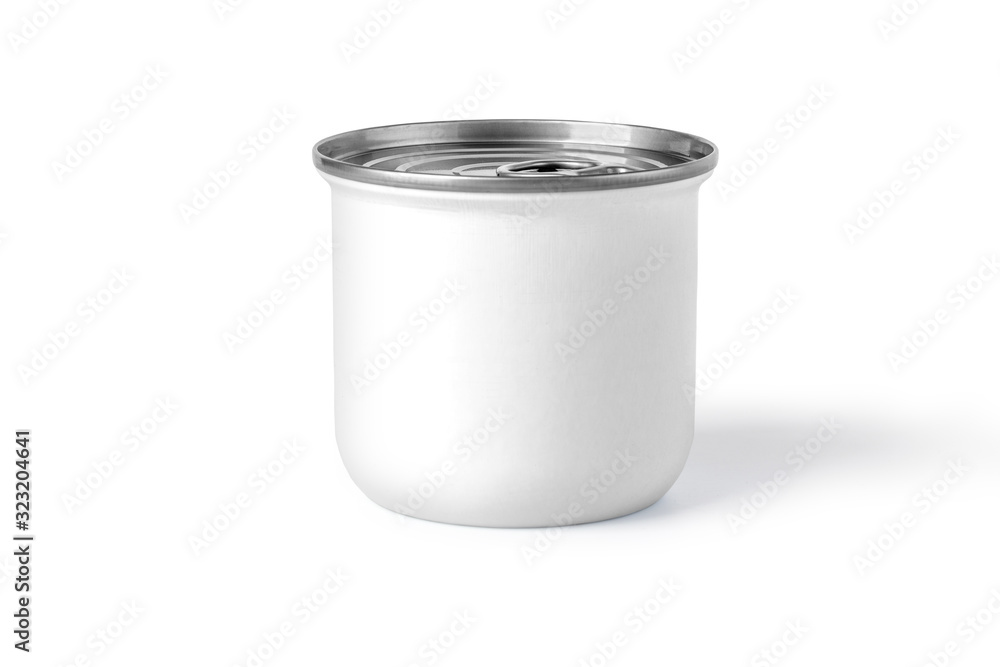 metal white tin can on white background metal white tin can on white background