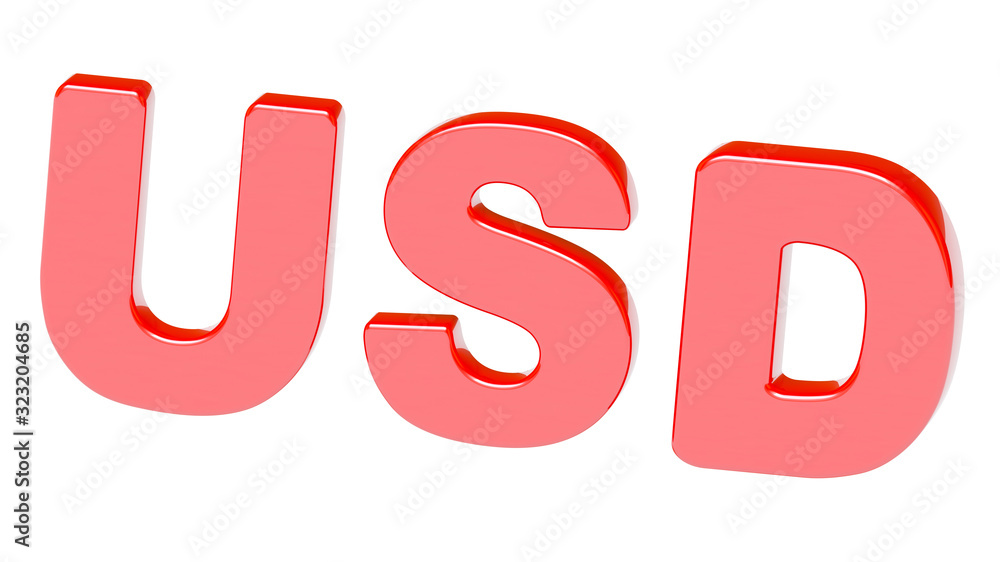 Dollar sign in white background. 3D Illustration. Dollar sign in white background. 3D Illustration.