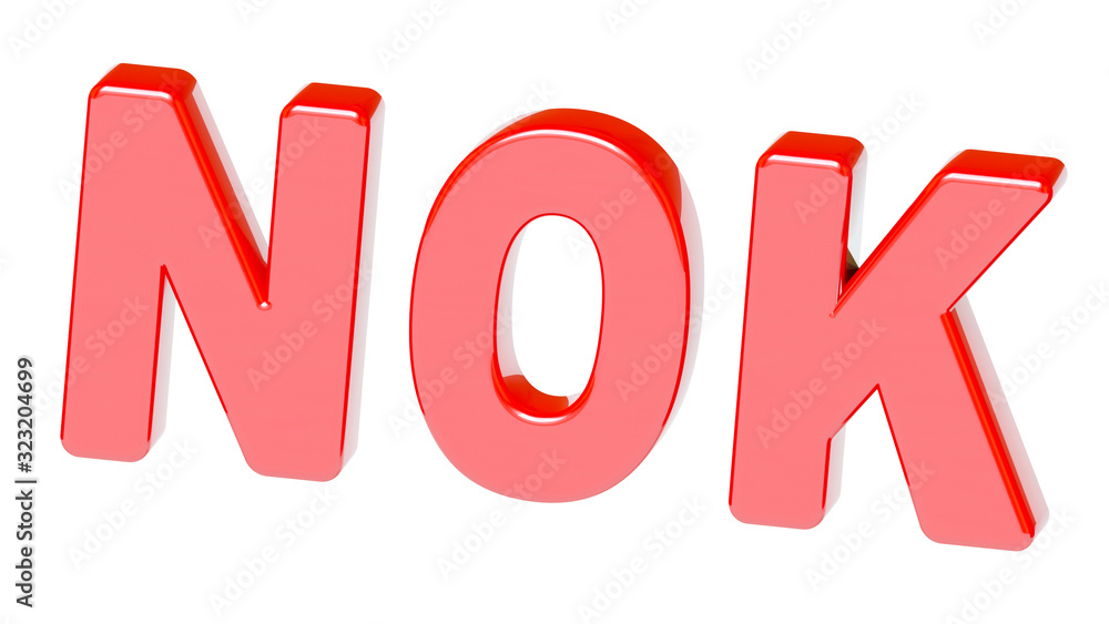 Norvegian krone sign in white background. 3D Illustration. Norvegian krone sign in white background. 3D Illustration.