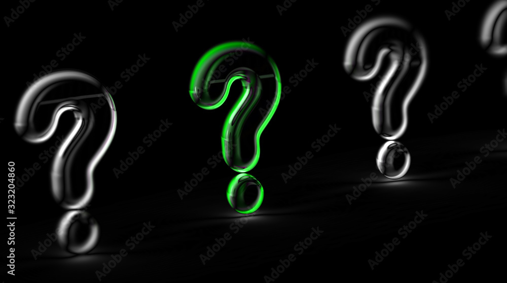 Question mark in black background. 3D Illustration. Question mark in black background. 3D Illustration.