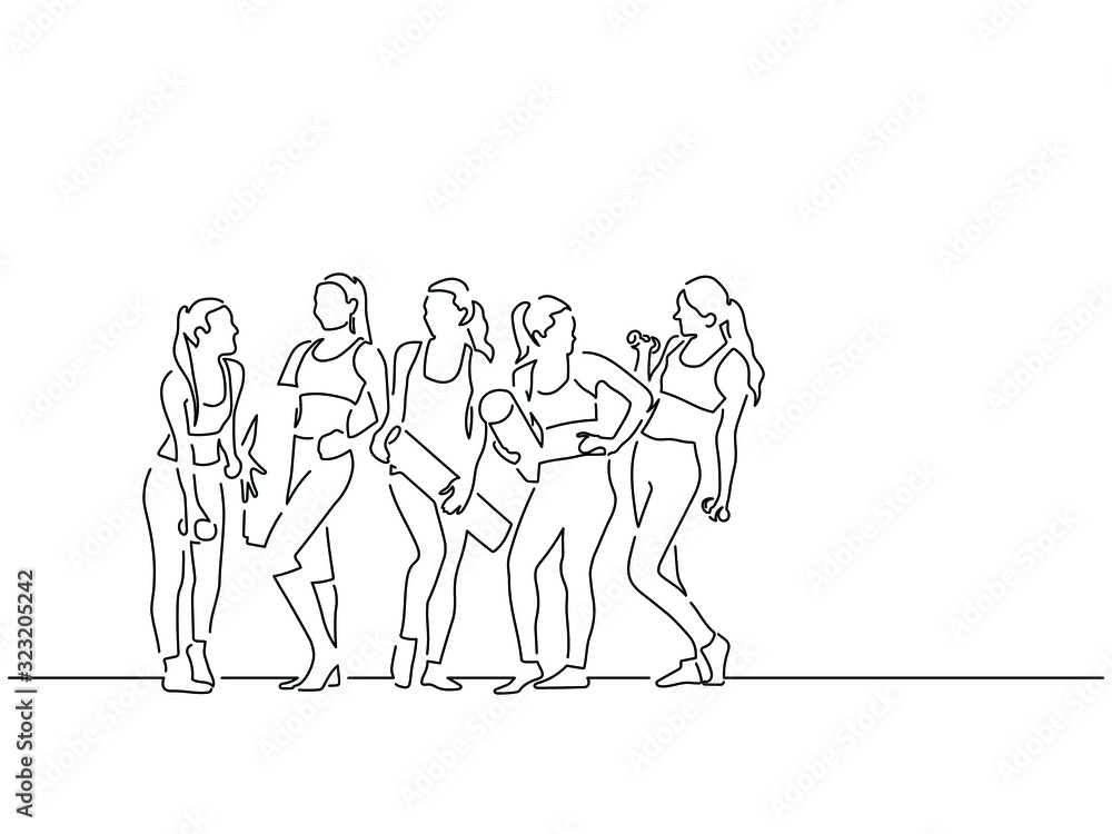 Sport women line drawing, vector illustration design. Sport collection.