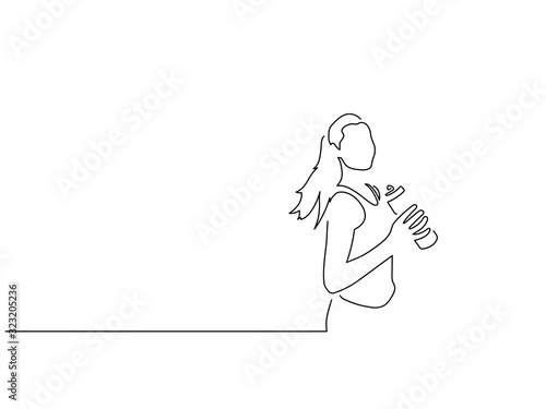 Sport woman line drawing, vector illustration design. Sport collection.