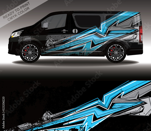 Car wrap decal design vector, custom livery race rally car vehicle sticker and tinting.