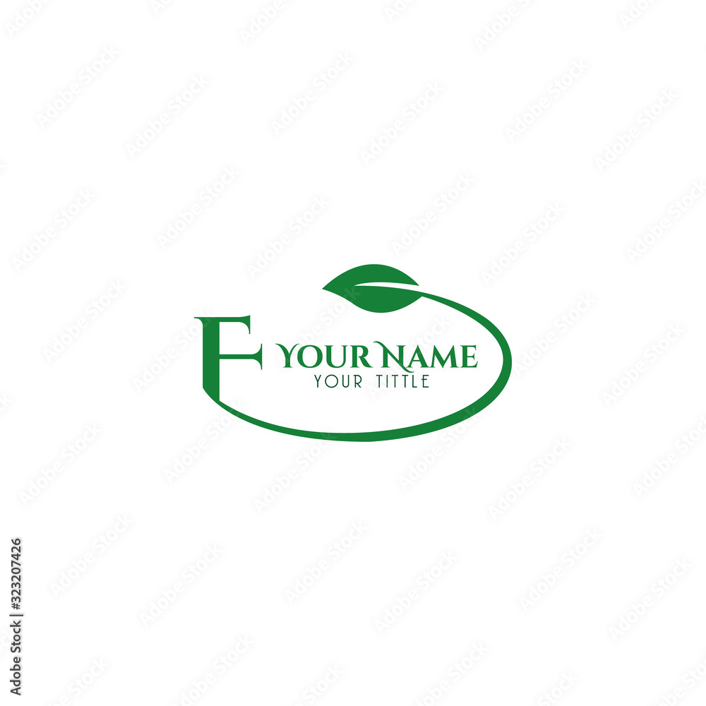 F initial letter round leaf logo template F initial letter round leaf logo template
