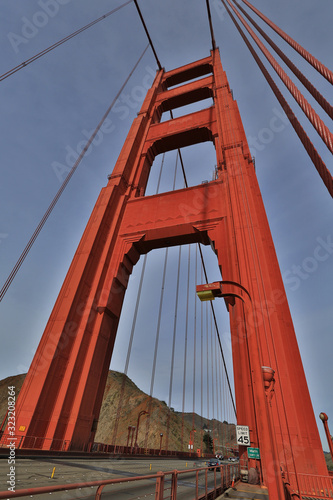 Golden Gate Bridge pylon. Abstract view of an icon.