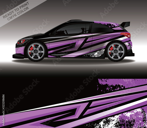 Car wrap decal design vector  custom livery race rally car vehicle sticker and tinting.