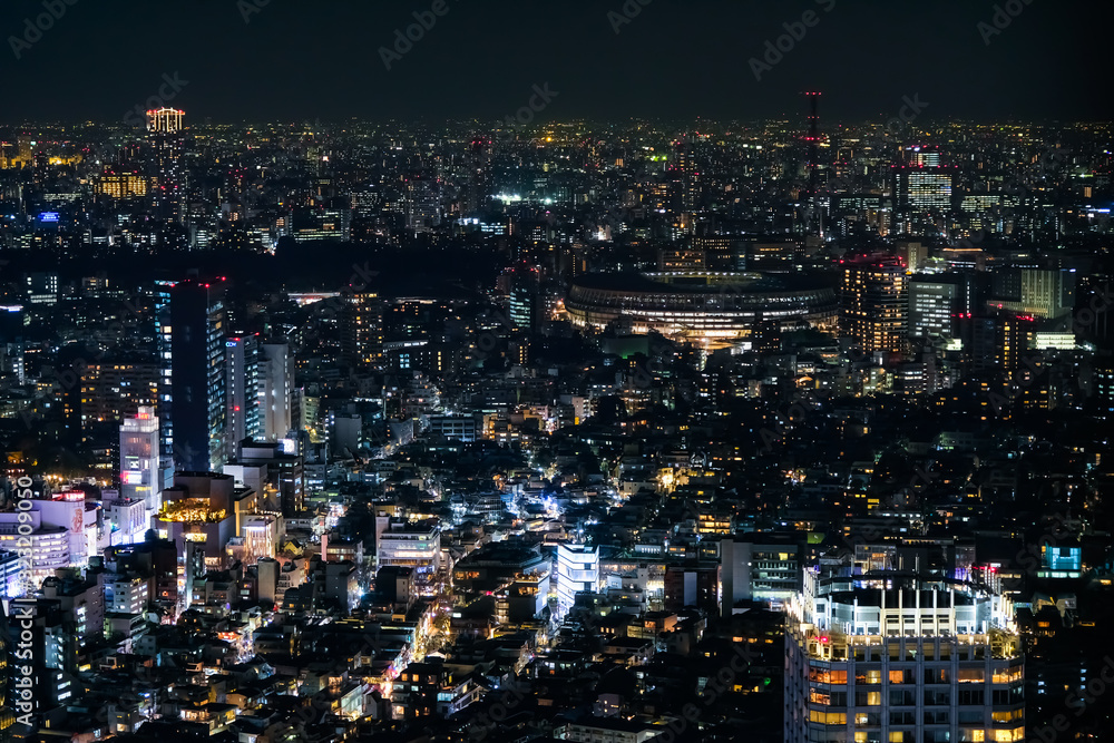 東京 渋谷スクランブルスクエア 展望台からの夜景