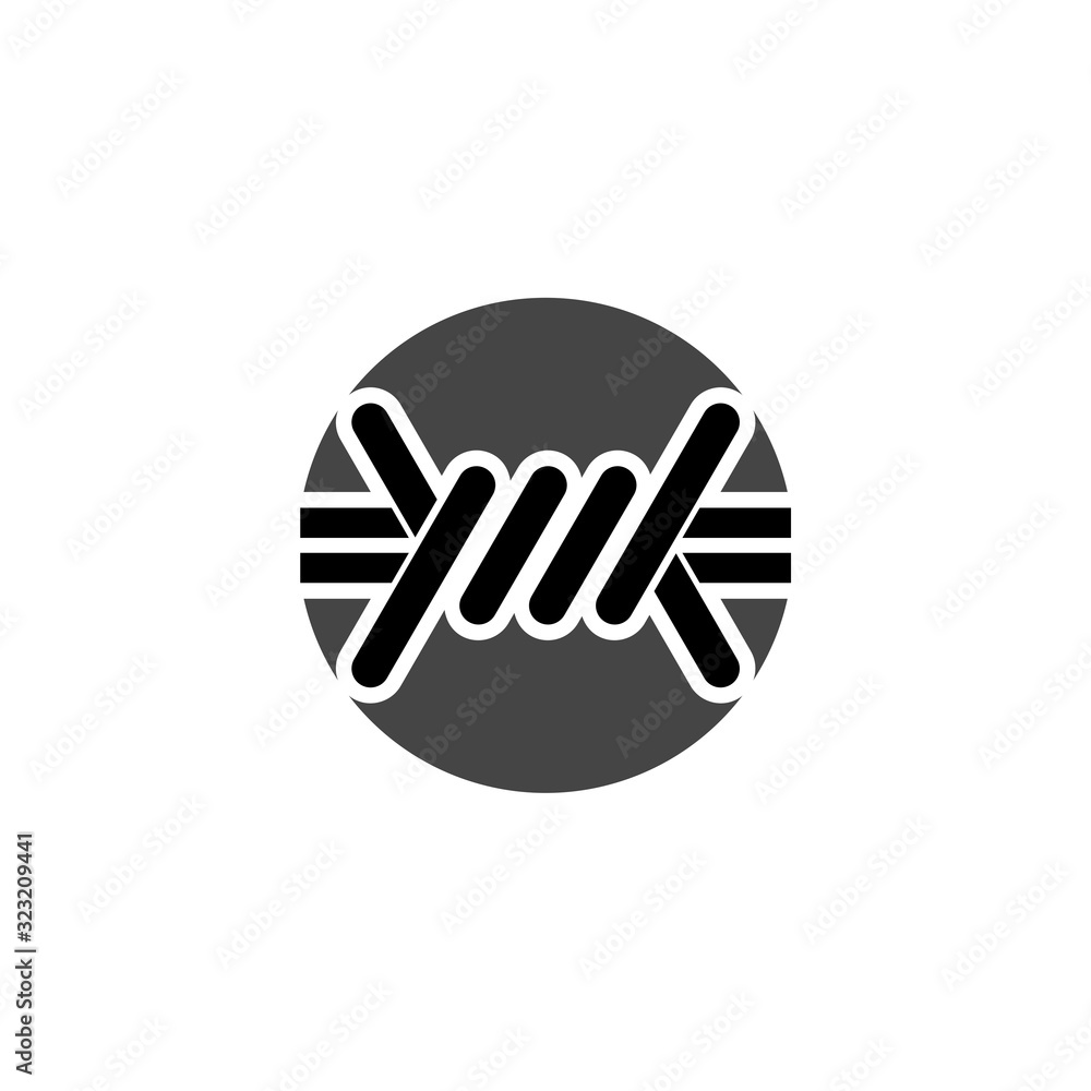 Fototapeta premium Barbed wire icon isolated on white background