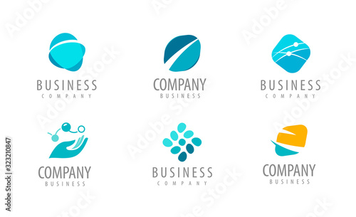 Business set of abstract colorful logos. Icons vector
