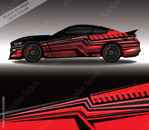 Car wrap decal design vector, custom livery race rally car vehicle sticker and tinting. © 21graphic