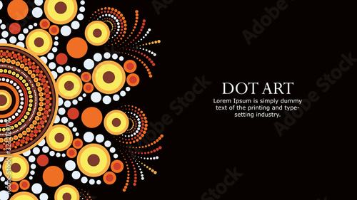 Aboriginal dot art vector banner