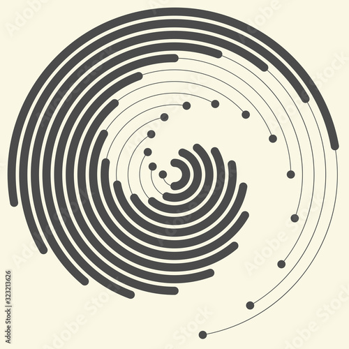 Modern Wave Background. Halftone Circular Icon