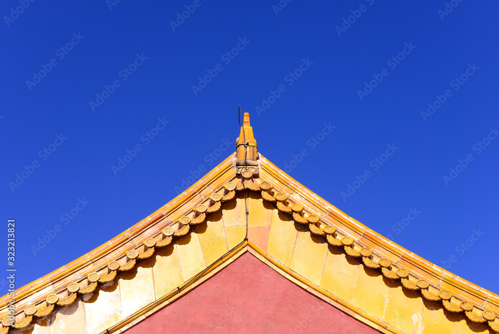 A corner of an ancient Chinese building in the eastern mausoleum of the qing dynasty in zunhua A corner of an ancient Chinese building in the eastern mausoleum of the qing dynasty in zunhua