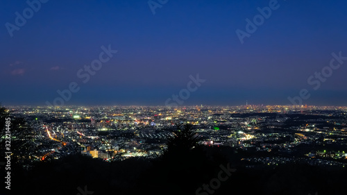 東京 高尾山 かすみ台展望台からの夜景