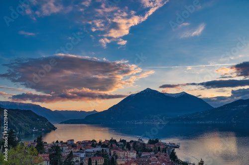 Threatening cloud in the sky of Bellano Lake Como Italy