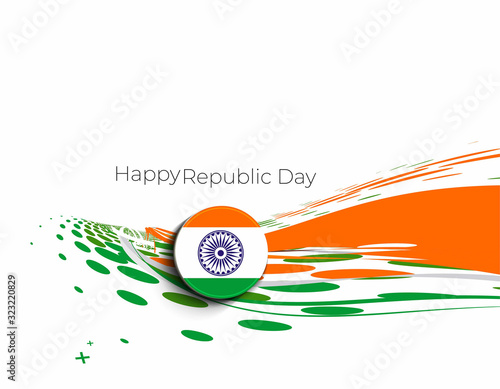 Indian Republic day concept with text 26 January.