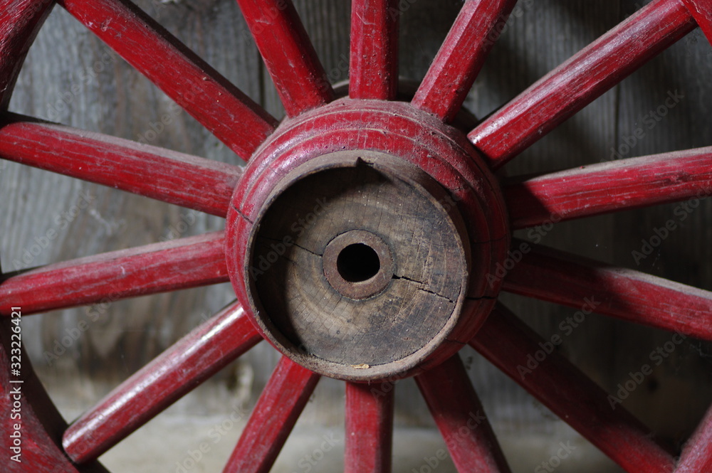 古い木製車輪
