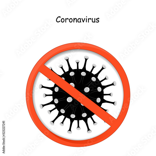 caution coronavirus. 2019-nCoV. Stop Sign COVID-19