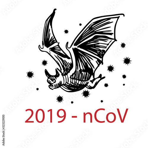 Bat vector Disease carrier coronavirus outbreak or 2019 ncov with coronavirus cell