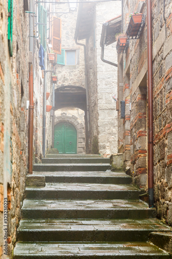 Stairs in an alley in a small Italian town