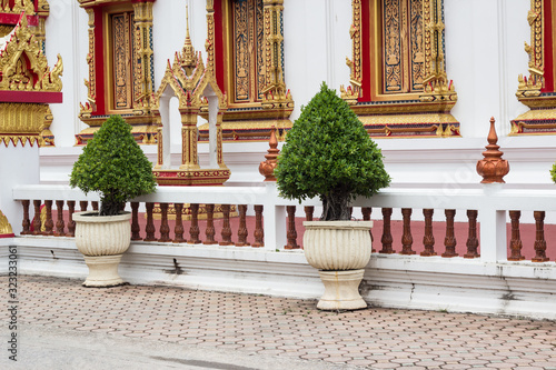 Wat Chalong, Phuket, Thailand - July 20, 2019: Hall of initiation Wat Chalong or Wat Chantharam.