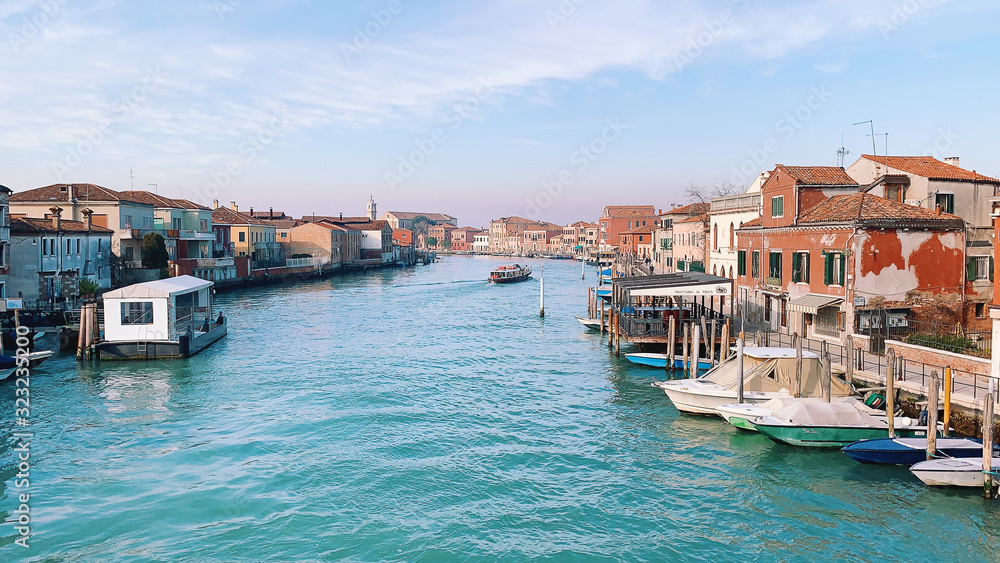 MURANO, ITALY - JANUARY 20, 2020: island of Murano in the lagoon of Venice in Italy
