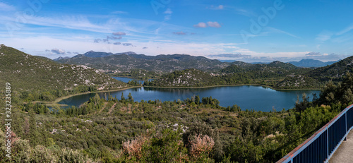 Panoramic of Jezero Birina near Ploce, Croatia 