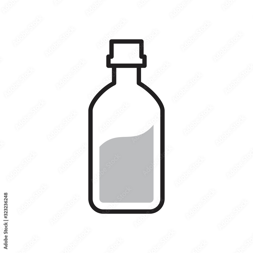 Bottle of glass for liquid icon template black color editable. Bottle of glass for liquid icon symbol Flat vector illustration for graphic and web design.
