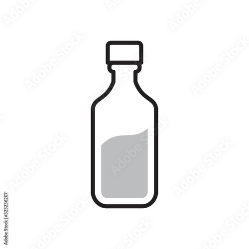 Bottle of glass for liquid icon template black color editable. Bottle of glass for liquid icon symbol Flat vector illustration for graphic and web design.