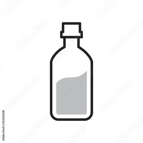 Bottle of glass for liquid icon template black color editable. Bottle of glass for liquid icon symbol Flat vector illustration for graphic and web design.