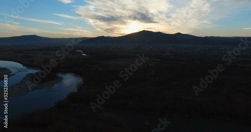 beautiful sunrise in the vast Buryatia,Russia © videomaster