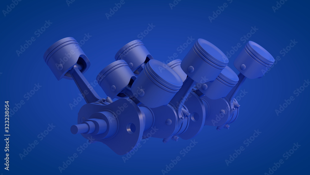 3d illustration of car engine. 3d illustration of car engine.
