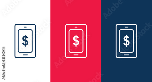 Mobile phone outline icon illustration isolated vector sign symbol