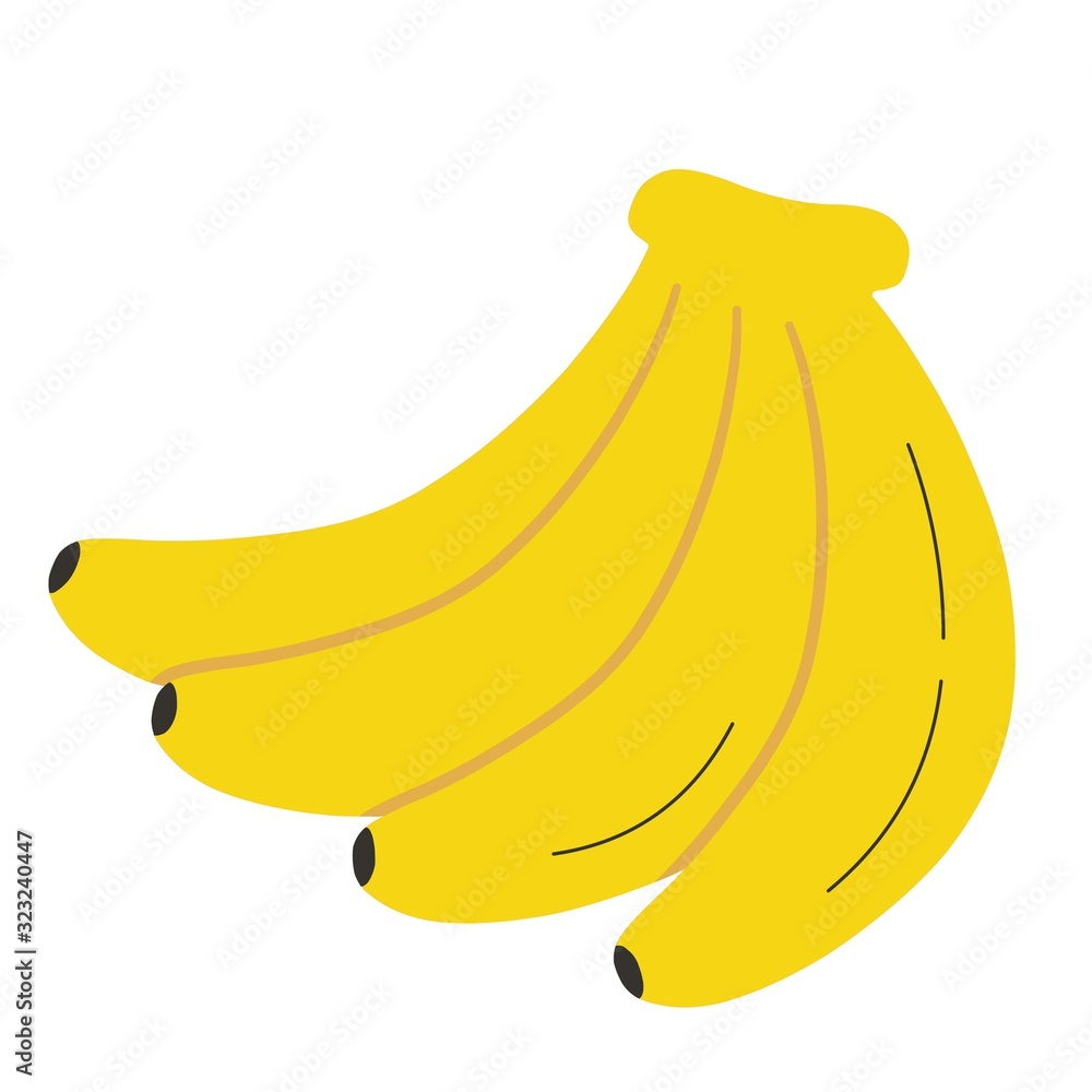 banana on white background