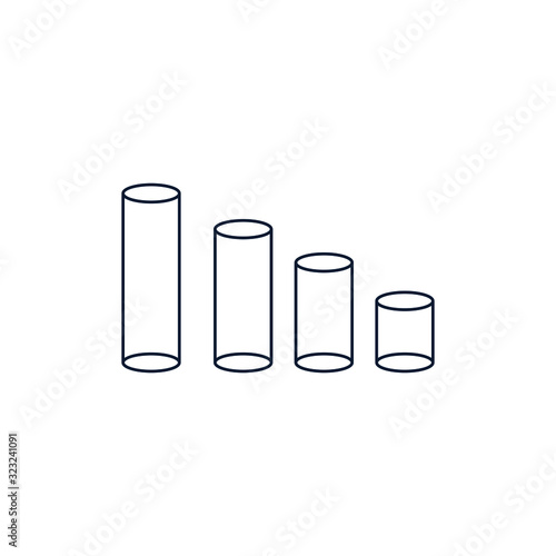 3d cylinder icon. Element of geometric figure for mobile concept and web apps. photo