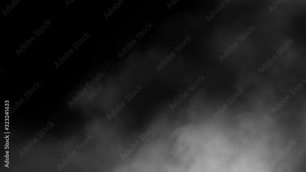 Fototapeta premium Paranormal mystic smoke on the floor. Motion blur fog isolated on black background. Stock illustration.