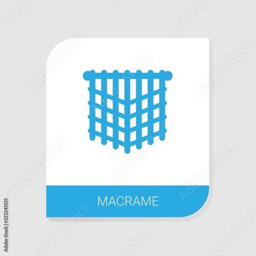 Editable filled macrame icon from Handmade icons category. Isolated vector macrame sign on white background