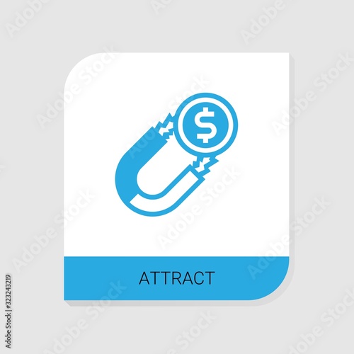 Editable filled Attract icon from Social Media Marketing icons category. Isolated vector Attract sign on white background