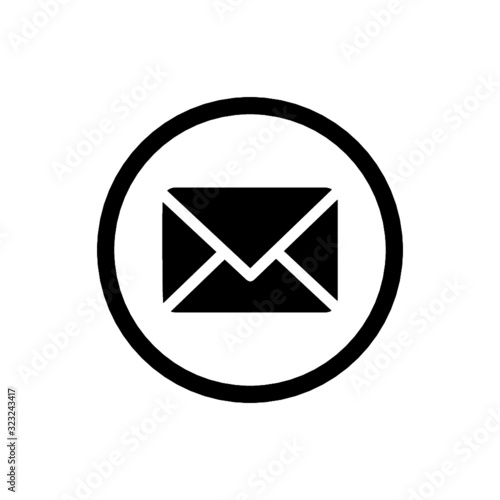 Mail inside circle shape icon