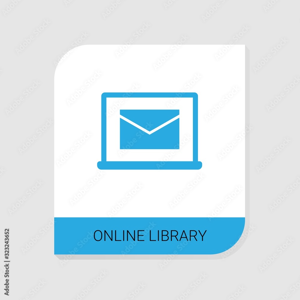 Editable filled Online library icon from e-Learning icons category. Isolated vector Online library sign on white background Editable filled Online library icon from e-Learning icons category. Isolated vector Online library sign on white background