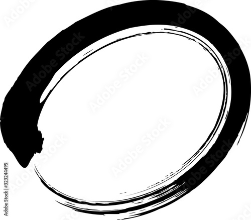 楕円　黒　筆文字