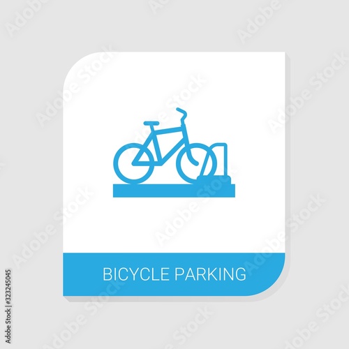 Editable filled bicycle parking icon from Bike Rental icons category. Isolated vector bicycle parking sign on white background