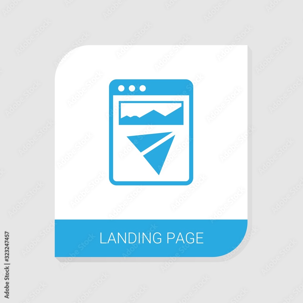 Editable filled Landing page icon from Search Engine Optimization icons category. Isolated vector Landing page sign on white background Editable filled Landing page icon from Search Engine Optimization icons category. Isolated vector Landing page sign on white background
